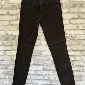 NWOT Dark Gray Polished Denim by Rich & Skinny.  Leather Look With Stretch.